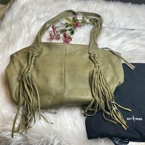 Day & Mood Olive Green Leather Tote Bag